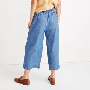 Chambray Huston Cotton Pull-On Crop Pants